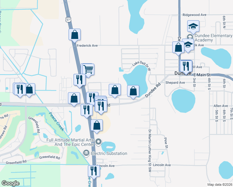 map of restaurants, bars, coffee shops, grocery stores, and more near 610 Lemon Street in Dundee