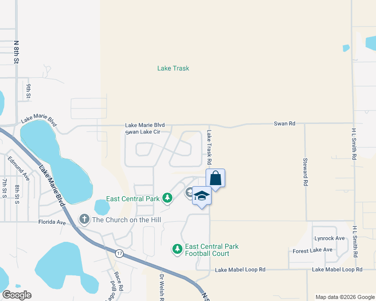 map of restaurants, bars, coffee shops, grocery stores, and more near 2166 Mandarin Loop in Dundee