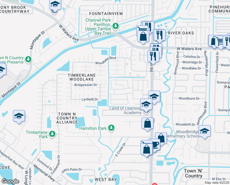 map of restaurants, bars, coffee shops, grocery stores, and more near 9038 Dale Drive in Town 'n' Country