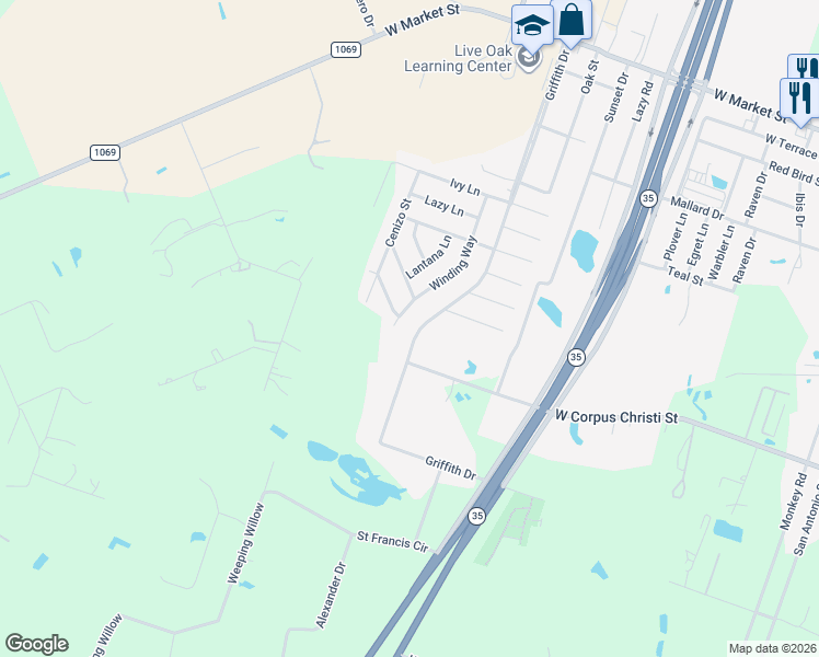 map of restaurants, bars, coffee shops, grocery stores, and more near 252 Griffith Drive in Rockport