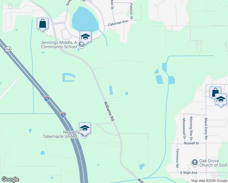 map of restaurants, bars, coffee shops, grocery stores, and more near 7405 Williams Road in Seffner