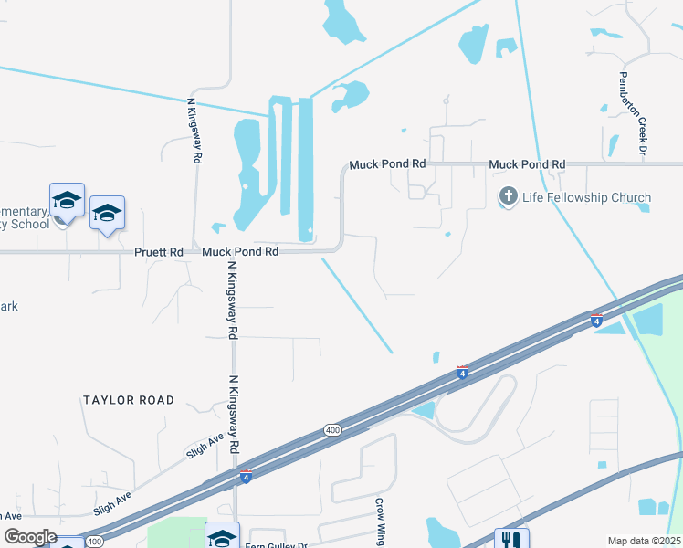 map of restaurants, bars, coffee shops, grocery stores, and more near 6215 Muck Pond Road in Seffner