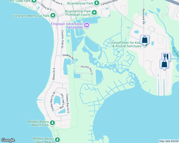 map of restaurants, bars, coffee shops, grocery stores, and more near 480 Starfire Causeway in Oldsmar