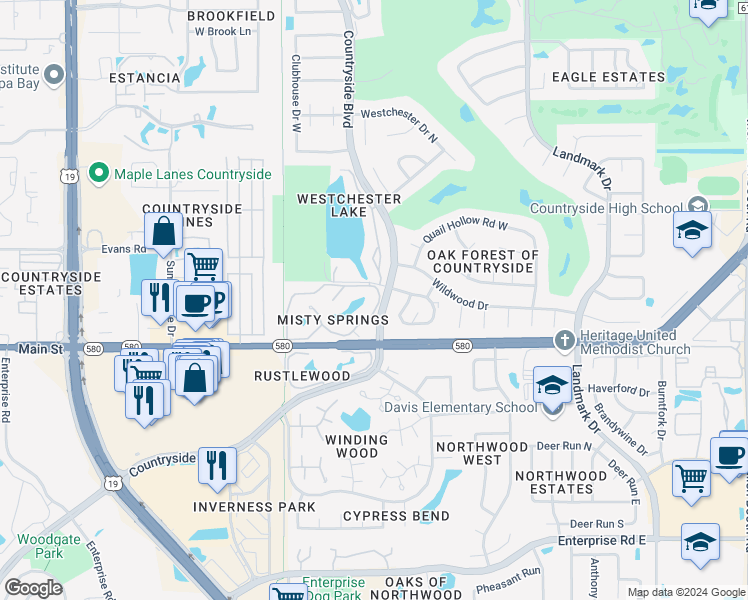 map of restaurants, bars, coffee shops, grocery stores, and more near in Clearwater