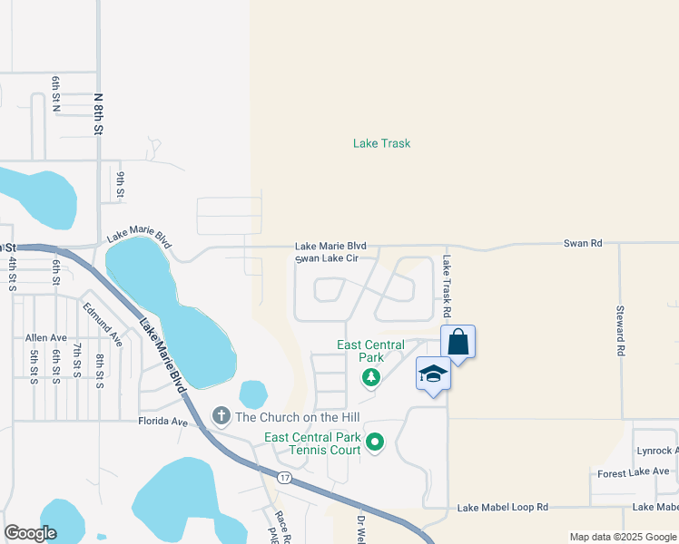 map of restaurants, bars, coffee shops, grocery stores, and more near 1724 Canaan Loop in Dundee
