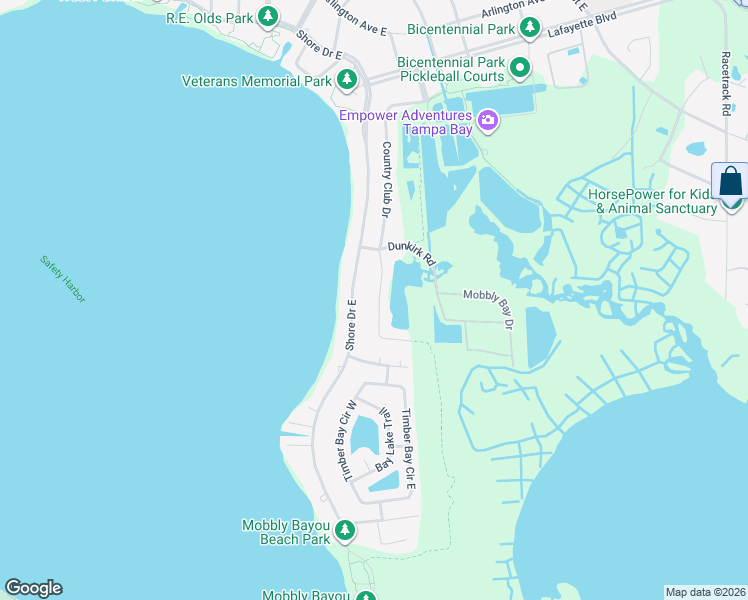 map of restaurants, bars, coffee shops, grocery stores, and more near 414 Country Club Drive in Oldsmar