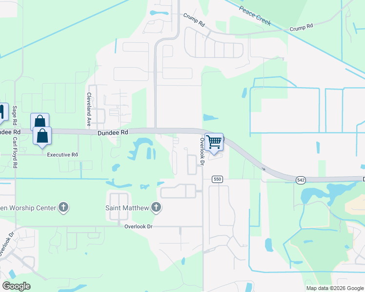 map of restaurants, bars, coffee shops, grocery stores, and more near 796 Overlook Grove Drive in Winter Haven
