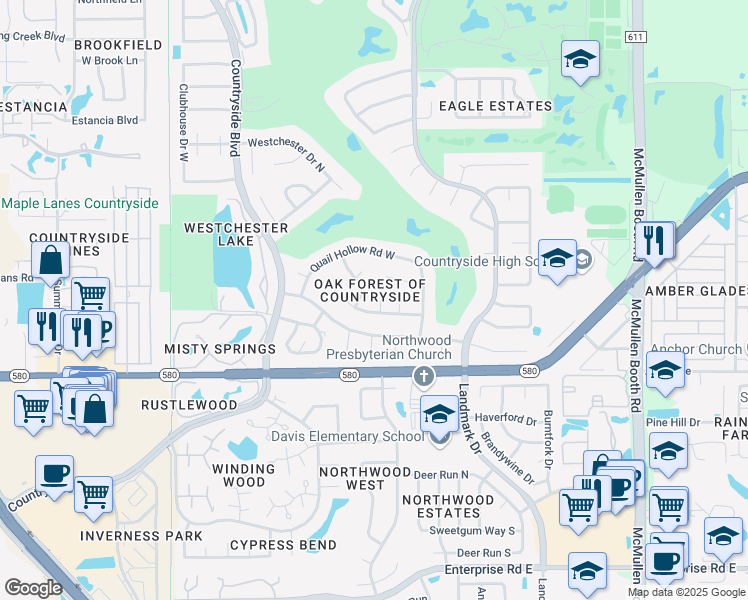 map of restaurants, bars, coffee shops, grocery stores, and more near 2778 Capwood Ln in Clearwater