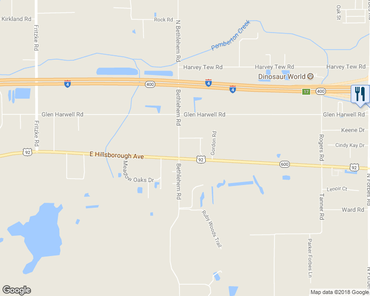 map of restaurants, bars, coffee shops, grocery stores, and more near 4511 Bethlehem Road in Plant City