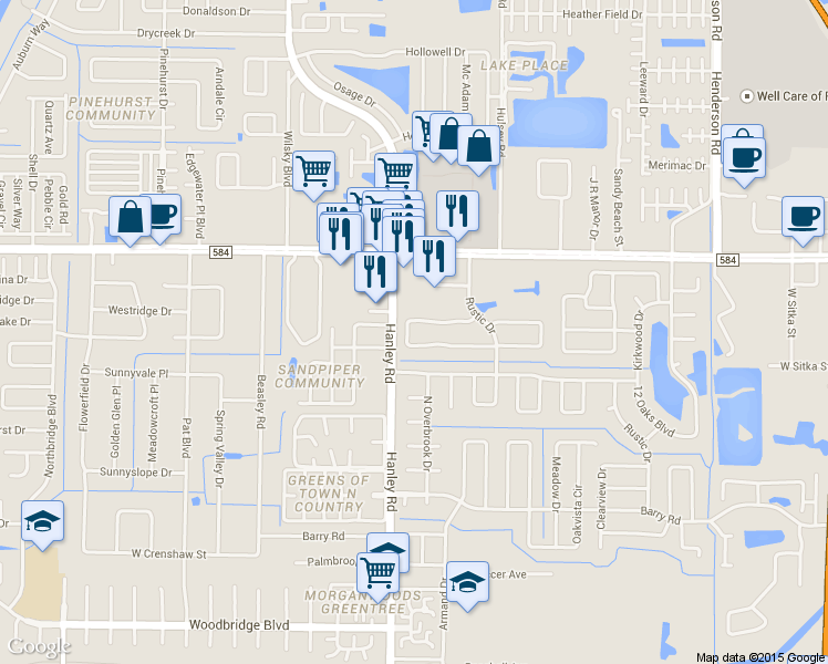 map of restaurants, bars, coffee shops, grocery stores, and more near 8239 Malvern Circle in Tampa