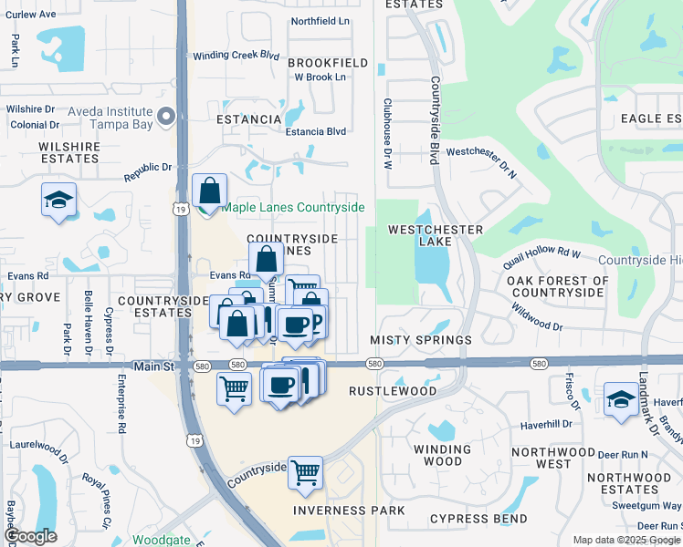 map of restaurants, bars, coffee shops, grocery stores, and more near 242 2nd Street in Clearwater