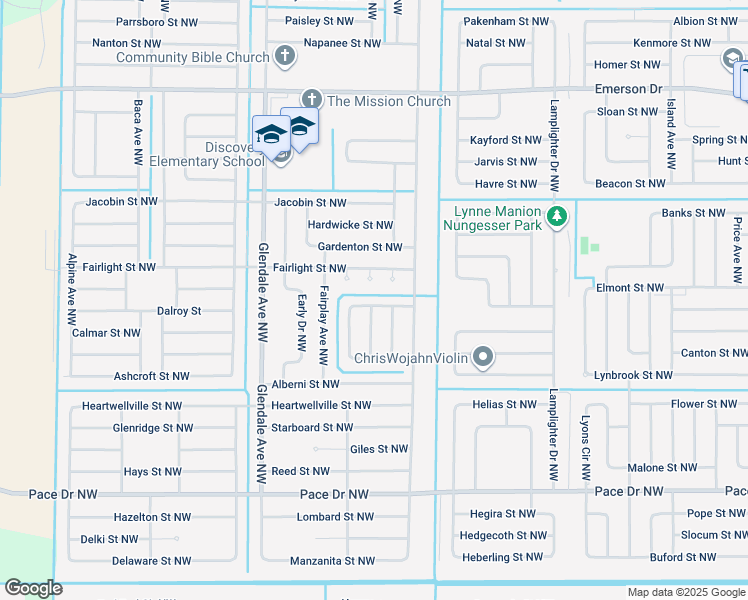 map of restaurants, bars, coffee shops, grocery stores, and more near 1074 Big Horn Circle Northwest in Palm Bay