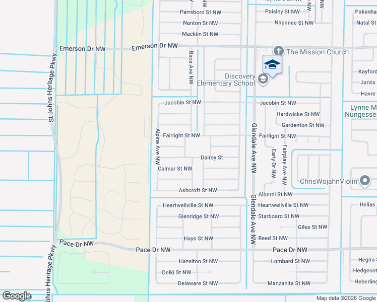 map of restaurants, bars, coffee shops, grocery stores, and more near 1023 Northwest Bowspirit Avenue in Palm Bay