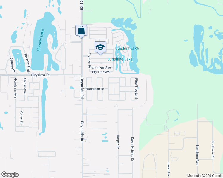 map of restaurants, bars, coffee shops, grocery stores, and more near 355 Marywood Court in Lakeland