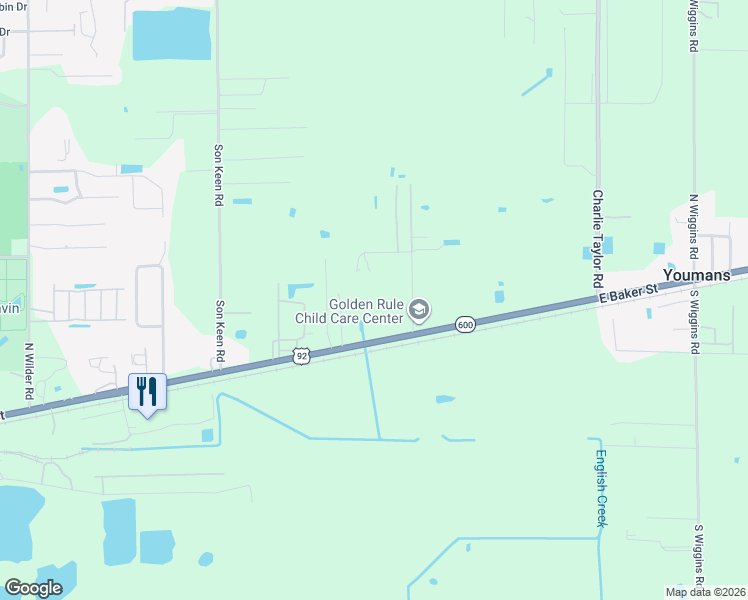 map of restaurants, bars, coffee shops, grocery stores, and more near 3110 U.S. 92 in Plant City