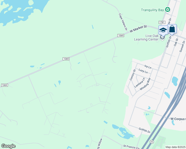 map of restaurants, bars, coffee shops, grocery stores, and more near 207 Club Lake Drive in Rockport