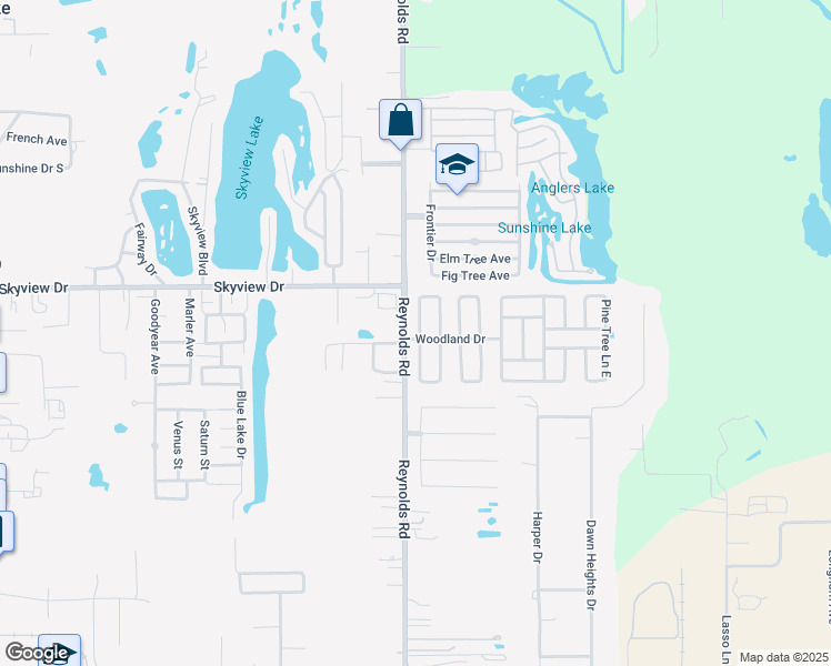 map of restaurants, bars, coffee shops, grocery stores, and more near 21 Orange Blossom Circle West in Lakeland