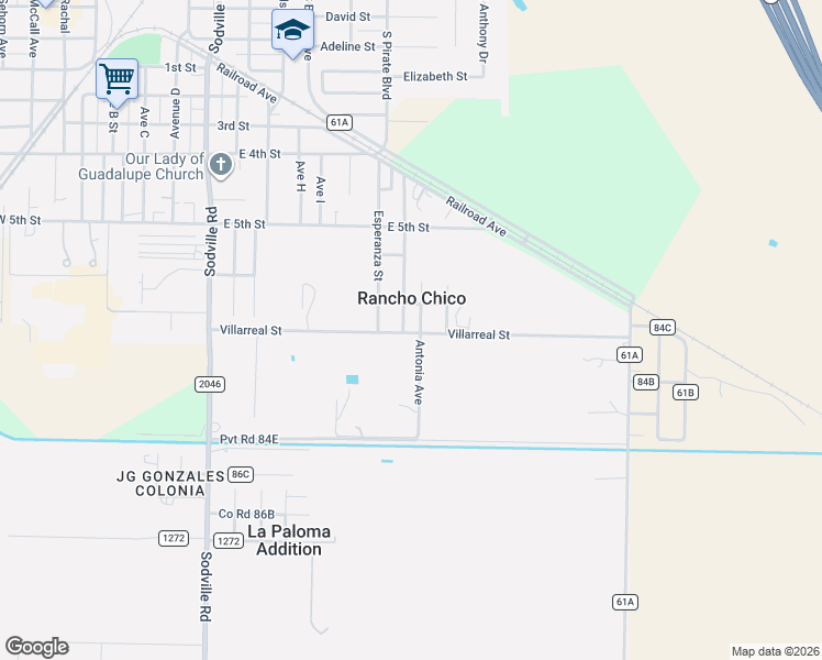 map of restaurants, bars, coffee shops, grocery stores, and more near 1221 Naranjo Street in Sinton