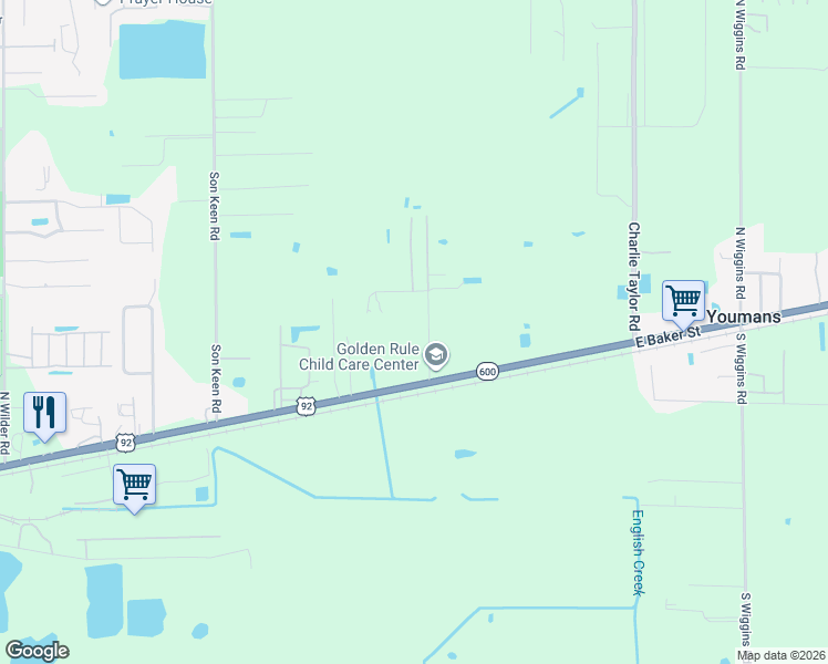 map of restaurants, bars, coffee shops, grocery stores, and more near 3110 U.S. 92 in Plant City