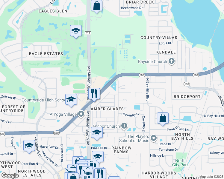map of restaurants, bars, coffee shops, grocery stores, and more near 3113 Florida 580 in Safety Harbor