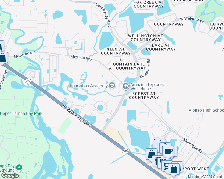map of restaurants, bars, coffee shops, grocery stores, and more near in Tampa