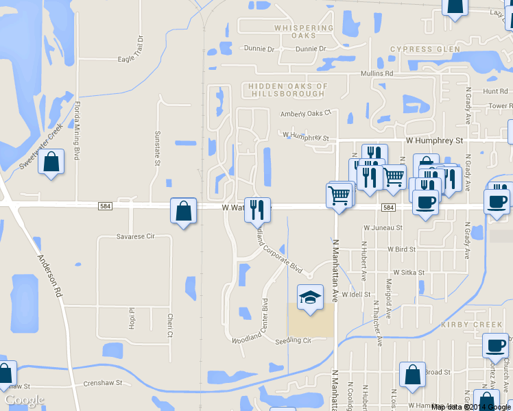 map of restaurants, bars, coffee shops, grocery stores, and more near in Egypt Lake-Leto