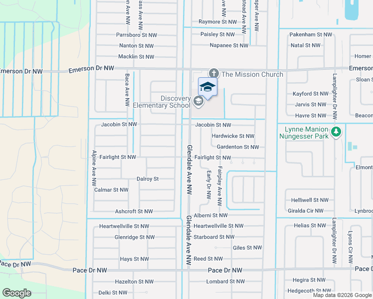 map of restaurants, bars, coffee shops, grocery stores, and more near 1121 Glendale Avenue Northwest in Palm Bay
