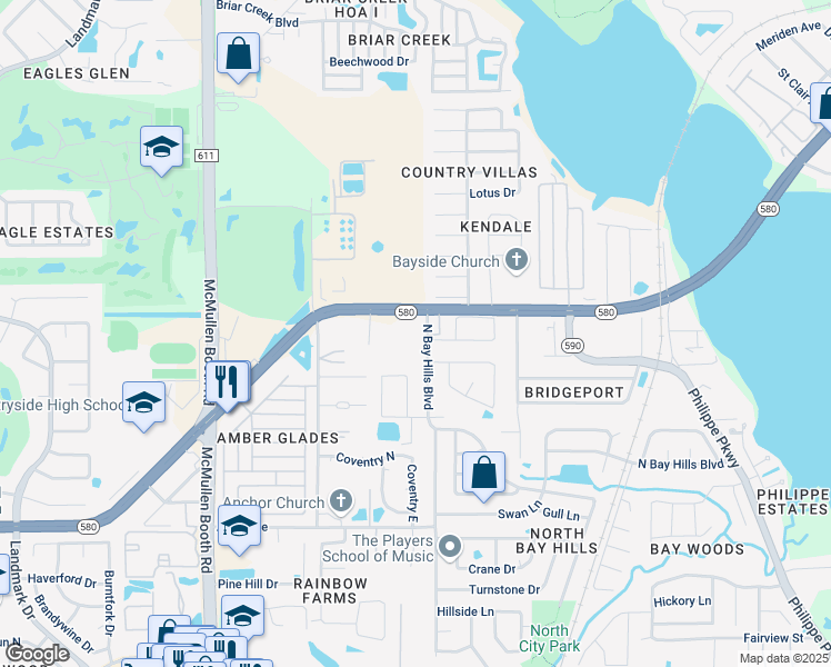 map of restaurants, bars, coffee shops, grocery stores, and more near 3297 Florida 580 in Safety Harbor