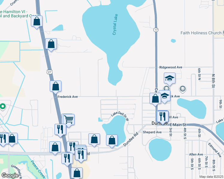 map of restaurants, bars, coffee shops, grocery stores, and more near 306 Frederick Avenue in Dundee