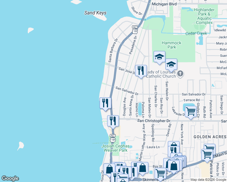map of restaurants, bars, coffee shops, grocery stores, and more near in Dunedin