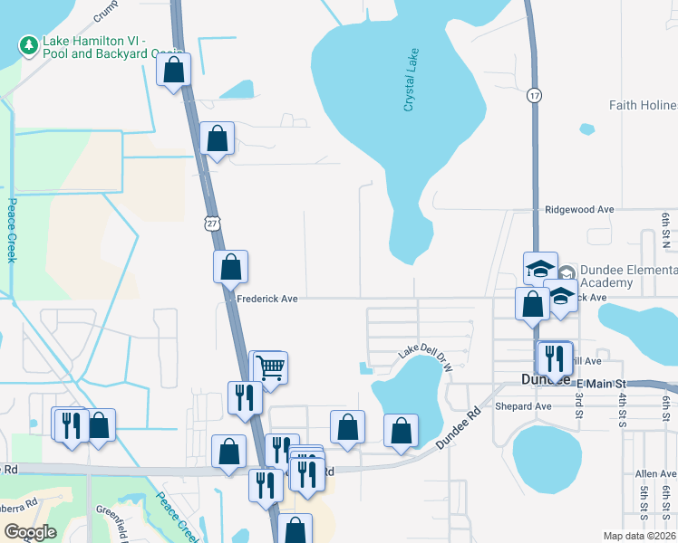 map of restaurants, bars, coffee shops, grocery stores, and more near 300 Frederick Avenue in Dundee