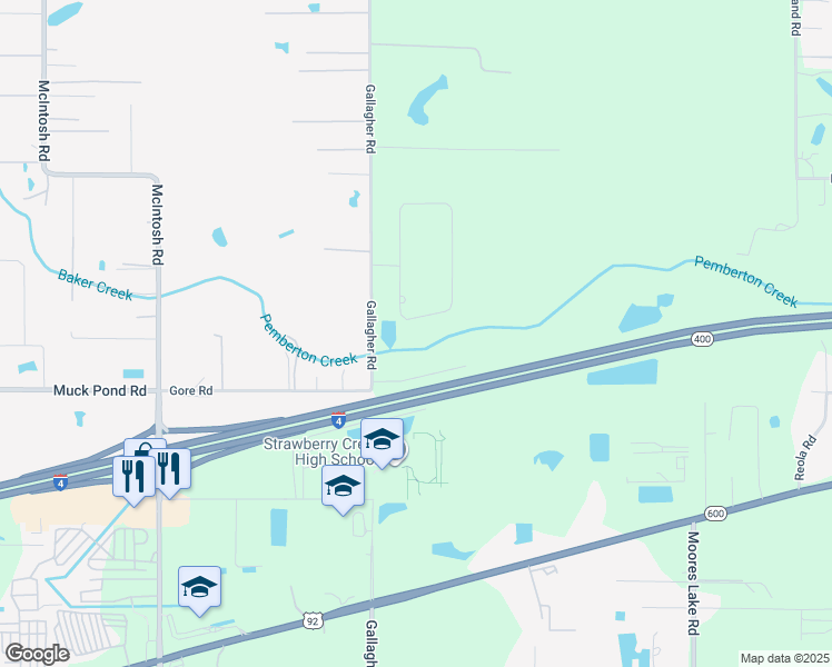 map of restaurants, bars, coffee shops, grocery stores, and more near 9514 Swift Creek Circle in Dover