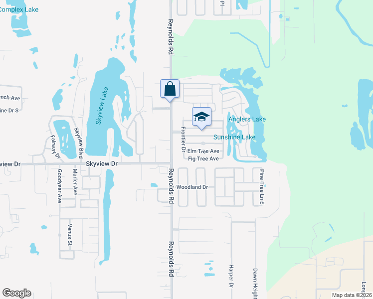 map of restaurants, bars, coffee shops, grocery stores, and more near 165 Dogwood Avenue in Lakeland