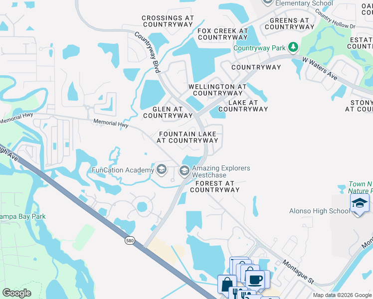 map of restaurants, bars, coffee shops, grocery stores, and more near 12007 Littleberry Court in Tampa