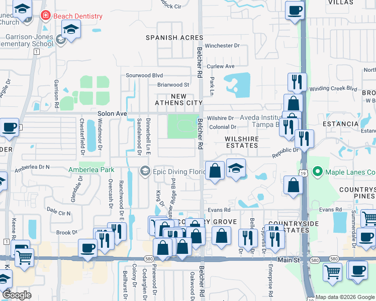 map of restaurants, bars, coffee shops, grocery stores, and more near 2 John F Kennedy Street in Dunedin