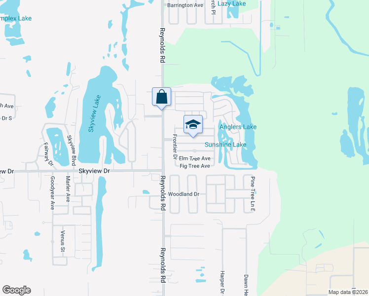 map of restaurants, bars, coffee shops, grocery stores, and more near 165 Dogwood Avenue in Lakeland