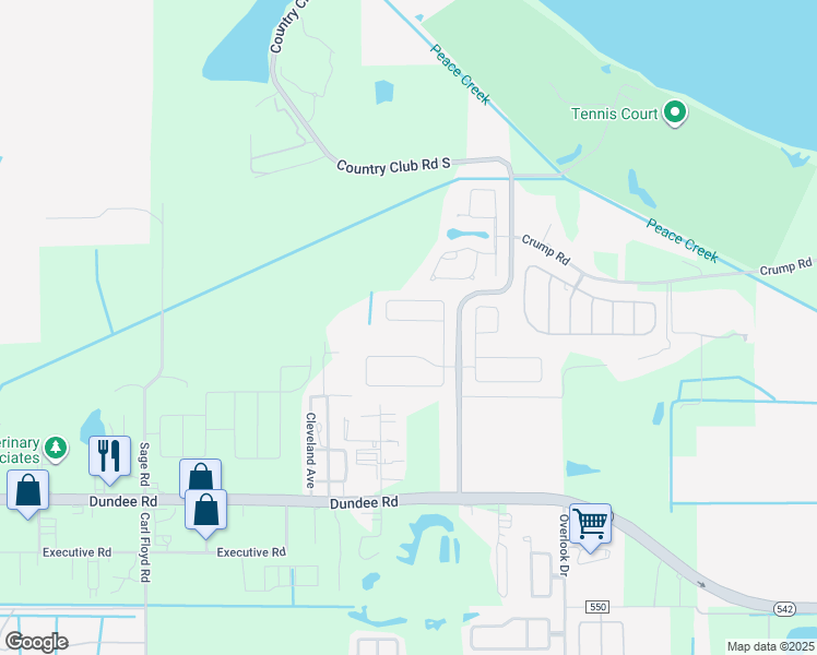 map of restaurants, bars, coffee shops, grocery stores, and more near 4886 Summerfield Circle in Winter Haven