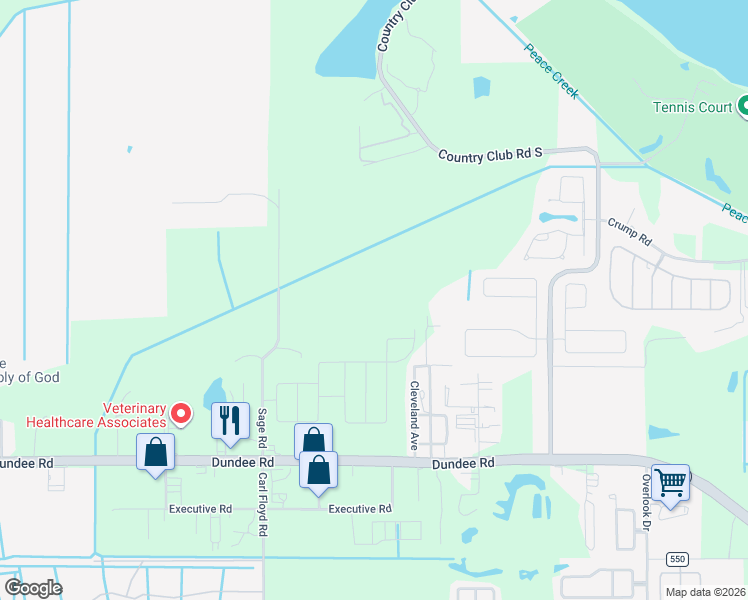 map of restaurants, bars, coffee shops, grocery stores, and more near 3705 High Street in Winter Haven