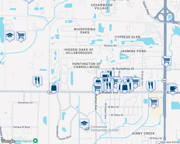 map of restaurants, bars, coffee shops, grocery stores, and more near 4433 Har Paul Circle in Tampa