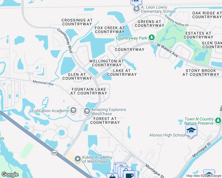 map of restaurants, bars, coffee shops, grocery stores, and more near 11907 Snapdragon Road in Tampa