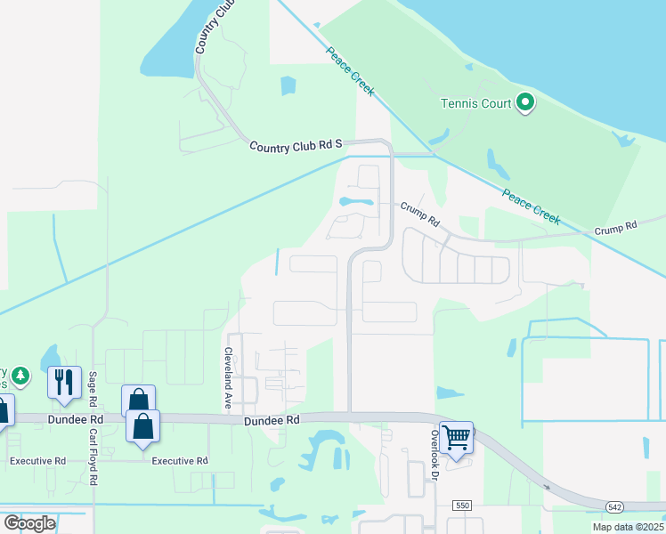 map of restaurants, bars, coffee shops, grocery stores, and more near 4919 Summerfield Circle in Winter Haven