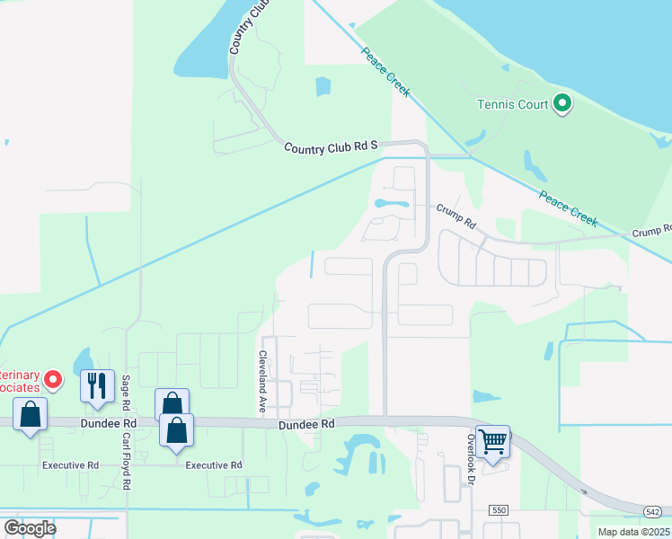 map of restaurants, bars, coffee shops, grocery stores, and more near 4879 Summerfield Circle in Winter Haven