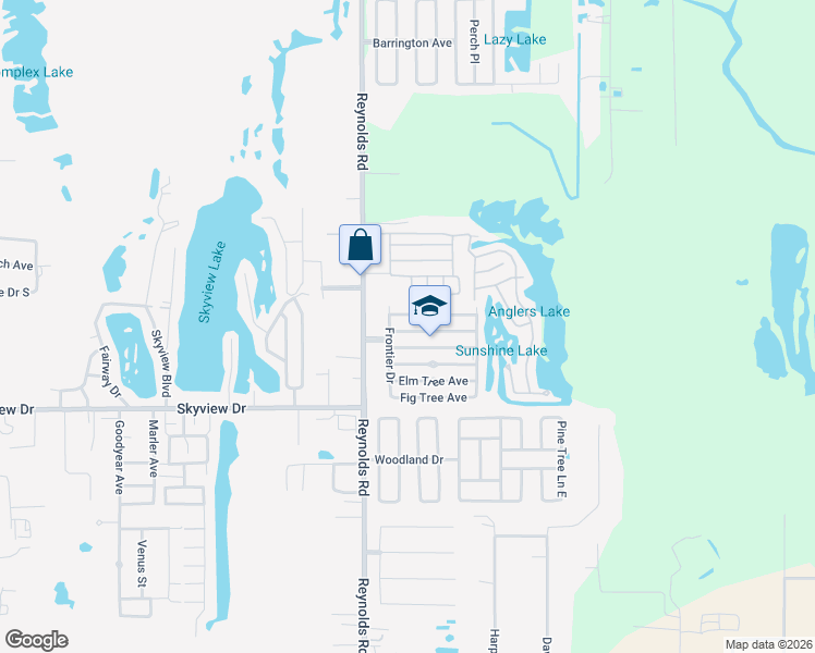 map of restaurants, bars, coffee shops, grocery stores, and more near 73 Brookwood Avenue in Lakeland