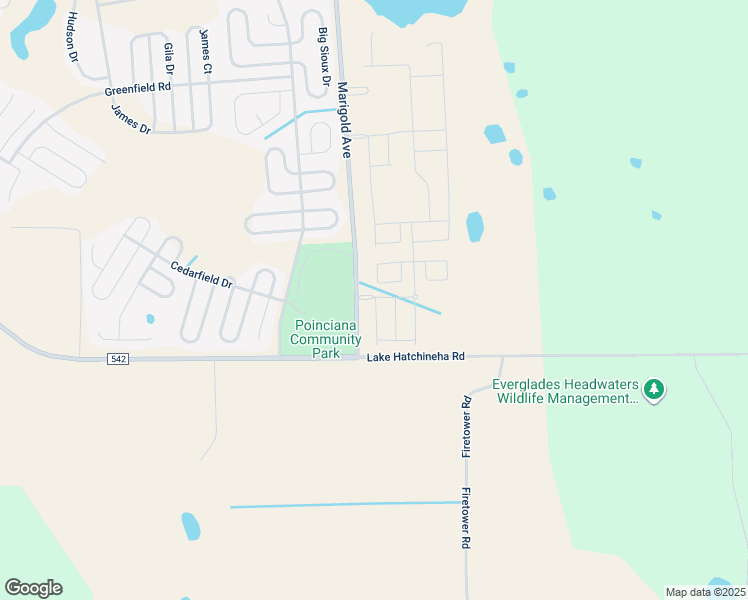 map of restaurants, bars, coffee shops, grocery stores, and more near Poinciana Parkway in Haines City
