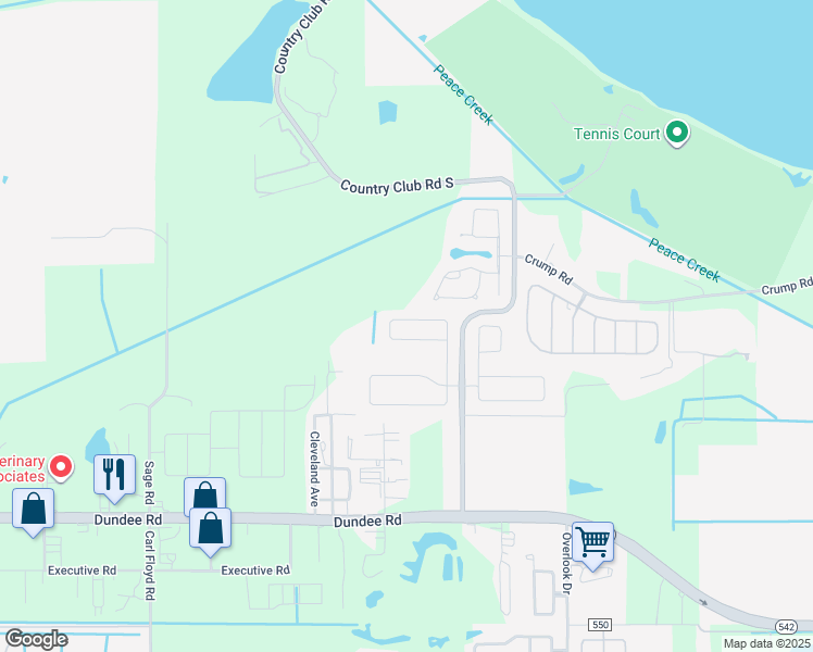 map of restaurants, bars, coffee shops, grocery stores, and more near 4879 Summerfield Circle in Winter Haven
