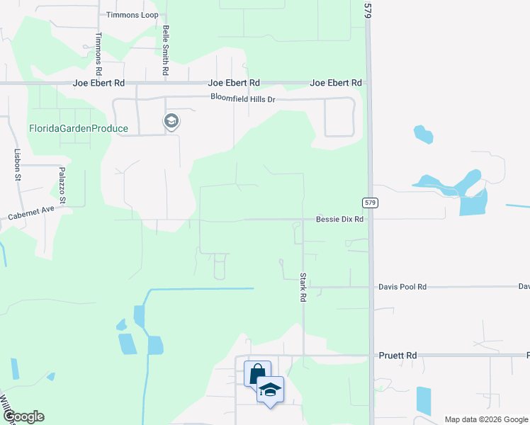 map of restaurants, bars, coffee shops, grocery stores, and more near 11360 Bessie Dix Road in Seffner