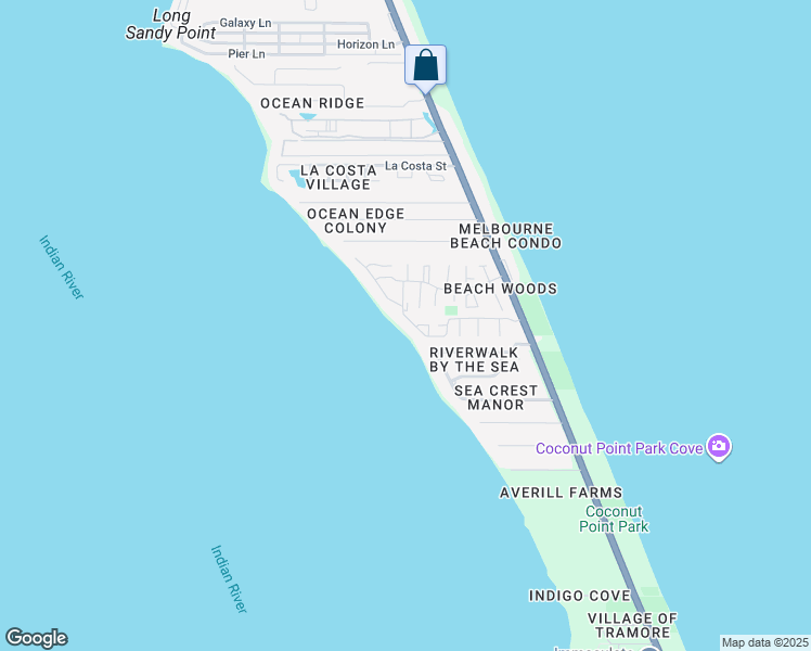 map of restaurants, bars, coffee shops, grocery stores, and more near 3252 River Villa Way in Melbourne Beach