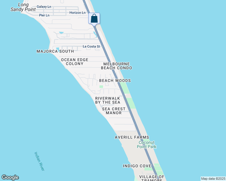 map of restaurants, bars, coffee shops, grocery stores, and more near 3344 Sandy Reef Court in Melbourne Beach