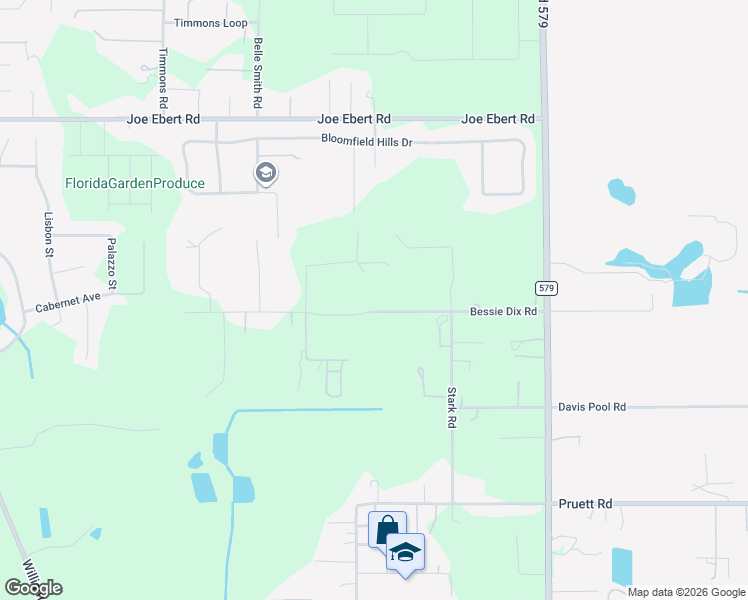 map of restaurants, bars, coffee shops, grocery stores, and more near 11360 Bessie Dix Road in Seffner