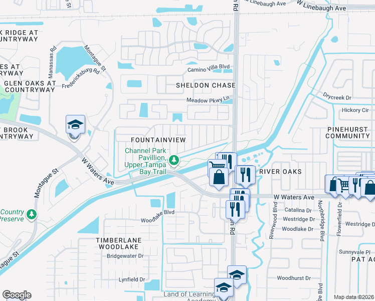 map of restaurants, bars, coffee shops, grocery stores, and more near 9006 Nautilus Drive in Tampa